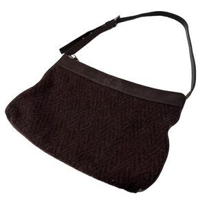 Vintage Calvin Klein Small Handbag Logo Brown Fabric Adjustable Strap
